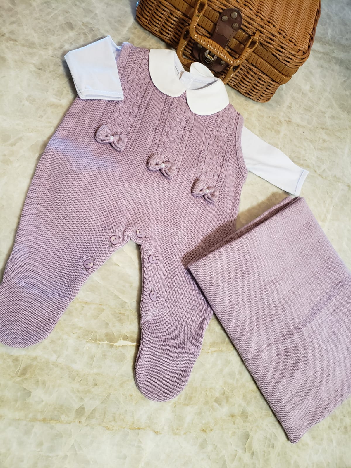 Conjunto Tricot Rosa — Gola Boneca